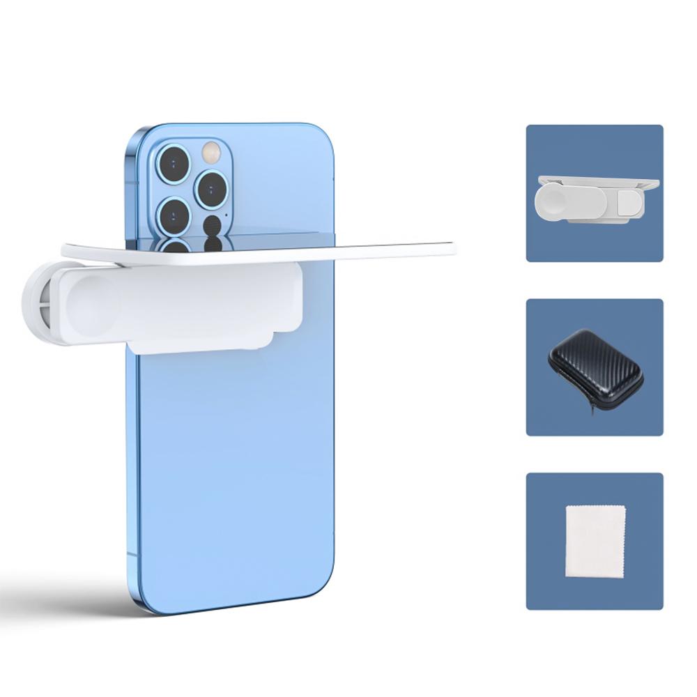 Set de clipuri de reflexie cu oglindă pentru cameră pentru smartphone portabil, cu geantă de transport, cârpă de curățare reglabilă