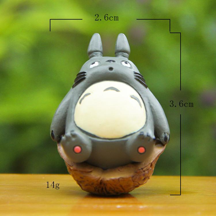 Cute Totoro Cartoon Cat Coal Ball Walnut Mini Model Ornament For Landscape Prop