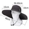 Large Brim Polyester Sun Hat UV Protection Breathable Mesh Cap Foldable Men and Women Outdoor Fishing Hiking Beach Caps
