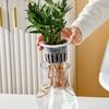 Mini Hydroponic Flower Pot Fish Tank Transparent Plastic Soilless Plant Pots Self Watering Planter Pot Vase Home Decoration