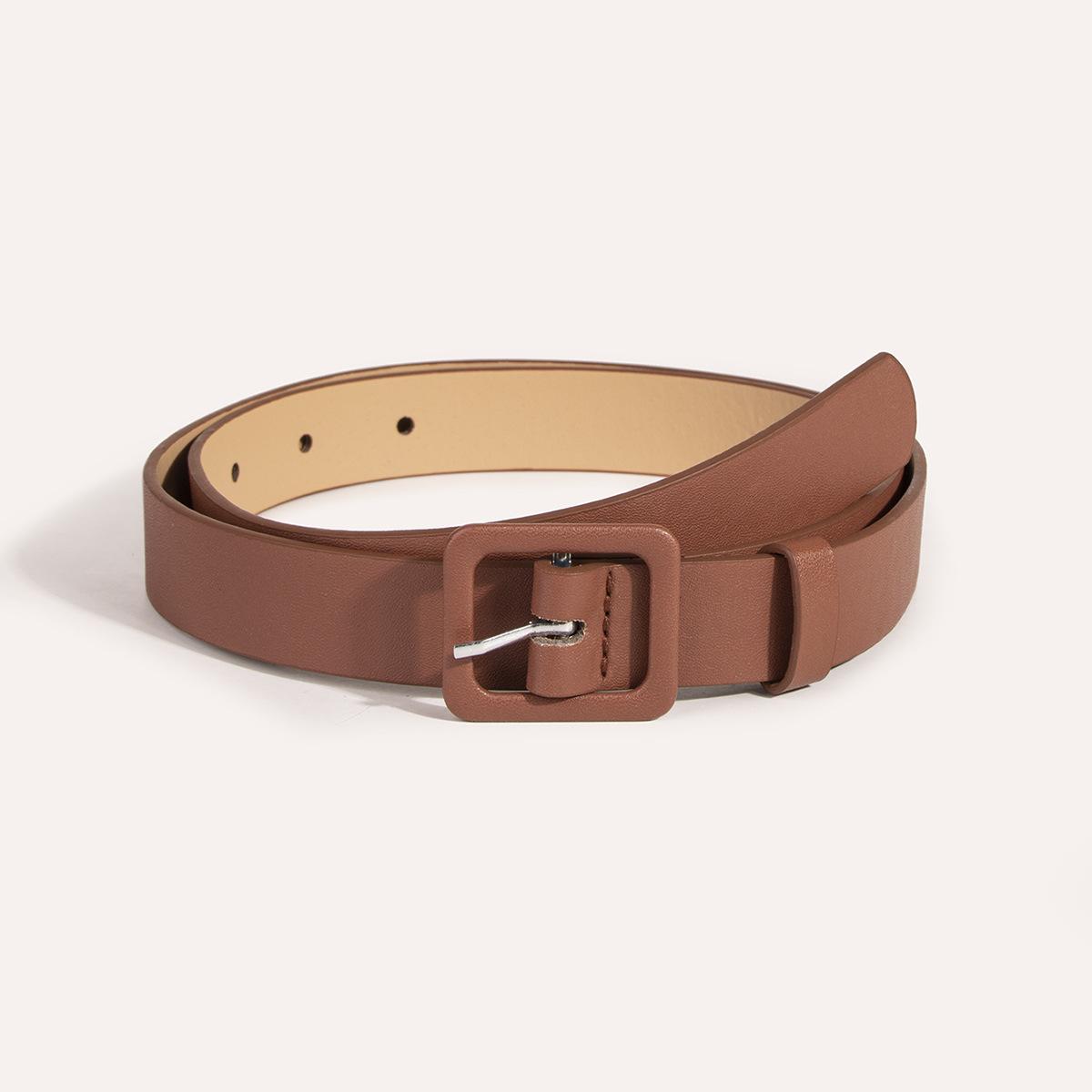 

Новая женская простая и универсальная юбка из искусственной кожи ПУ одежда ремень булавка одежда одежда квадратный ремень