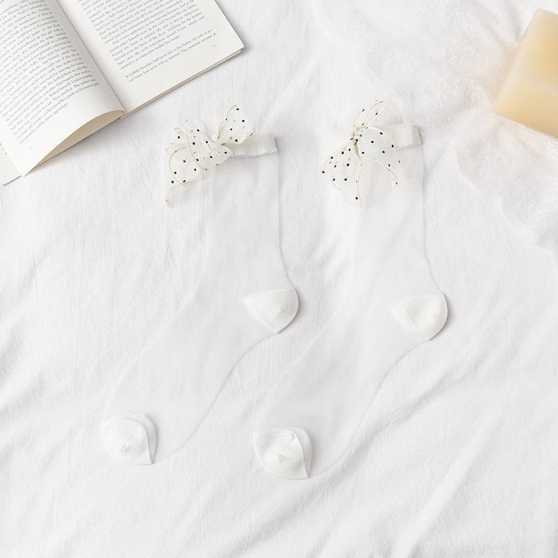 

Summer Thin Socks Female Glass Silk Fairy Socks Japanese Sweet Tide Lolita College Style Jk Medium Tube Women S Socks One size