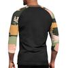 Men's top with three-quarter sleeves and camouflage print