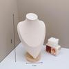 Solid Wood Necklace & Jewelry Display Stand with Portrait Model for Accessories, Rings, and Bracelets