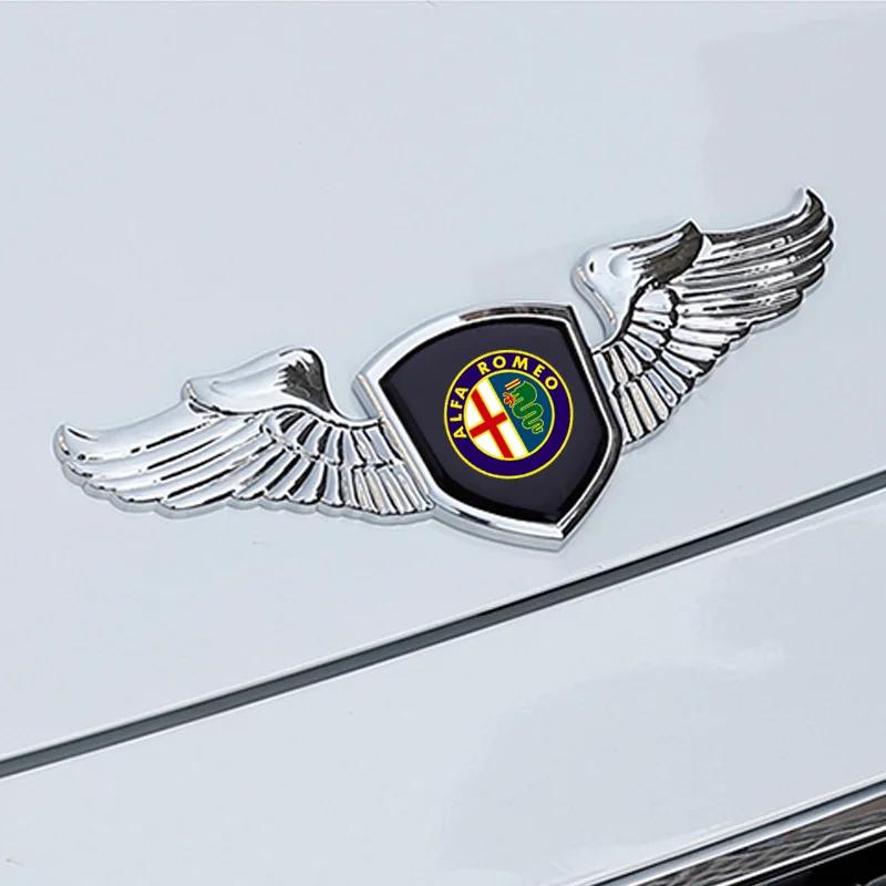 Metal Chromed Car Front Hood Emblem Badge Sticker for Alfa Romeo 156 159 147 155 Mito Giulia GT Giulietta Stelvio Tonale 4C 8C zk1