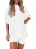 2026 Women's Casual Round Neck Slit Loose Short Sleeve Home Wear Set