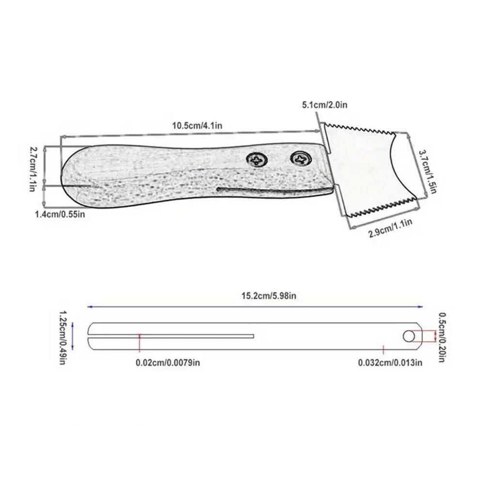 Guitar Nut Hole Iron Cutter Stainless Steel Guitar Maintenance Tool Wood Handle Measuring Leveling Tool for Music Instrument