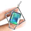Natural Emerald Pendant Ammolite 32ct 925 Sterling Silver Gems Jewelry Gemstone Jewelry Gift