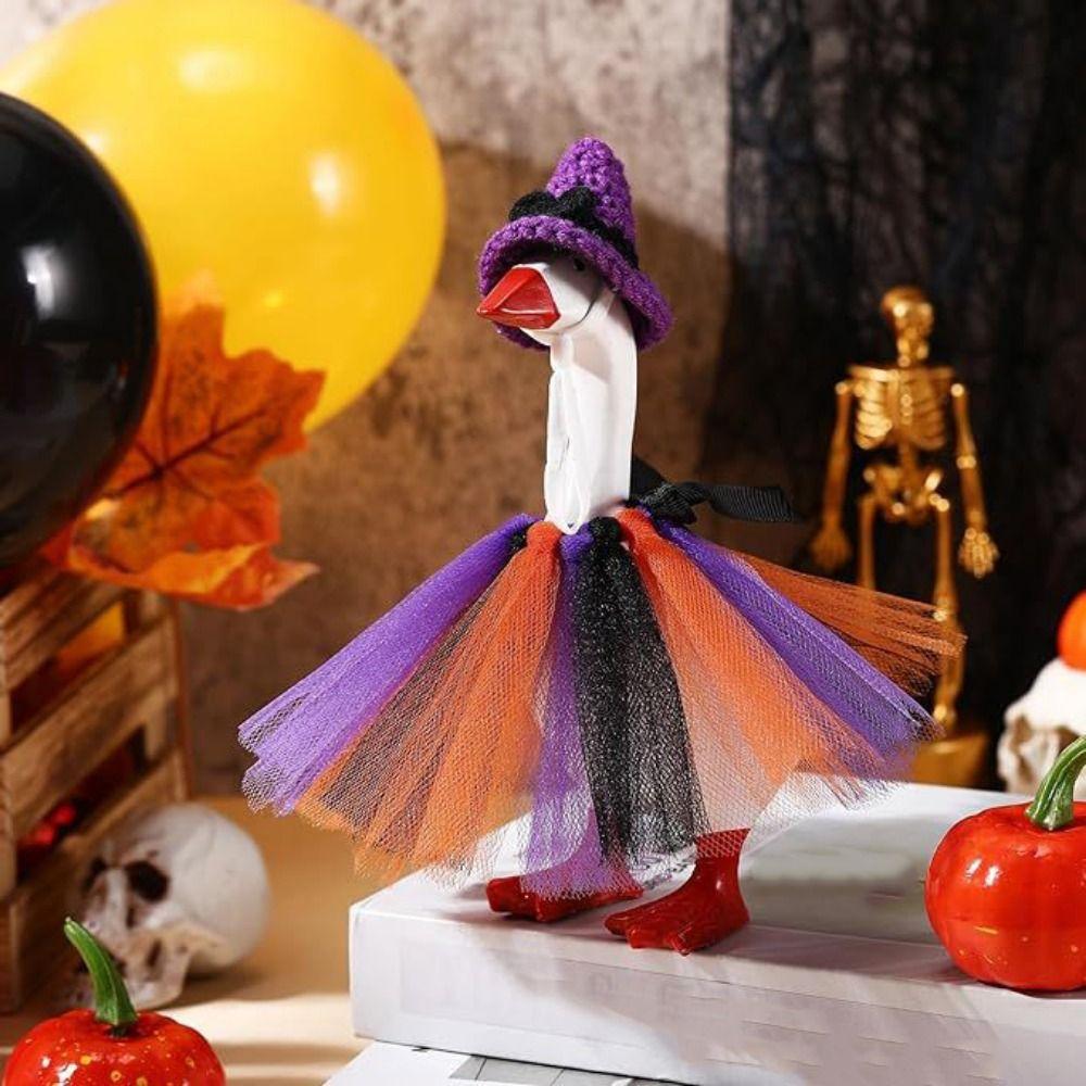 Adjustable Porch Goose Costume Hand-Hooked Pet Pumpkin Cloak Christmas Duck Outfits Outdoor Garden