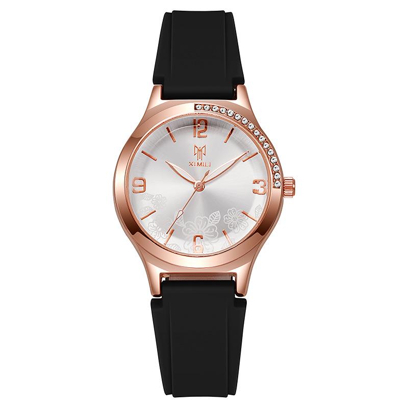 Versatile Trendy Silicone Women's Wristwatch with Small Dial Quartz Design for Live Broadcast Gifts