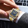 POEDAGAR Luxury Man Square Quartz Watch Waterproof Luminous Stainless Steel Watches Male Reloj+box