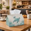 1pc Artistic Watercolor Coastal Tissue Box Multifunctional, Turtle Ocean Marine Soft Suitable for Home, Parties, And Car Decoration. This Decorative T