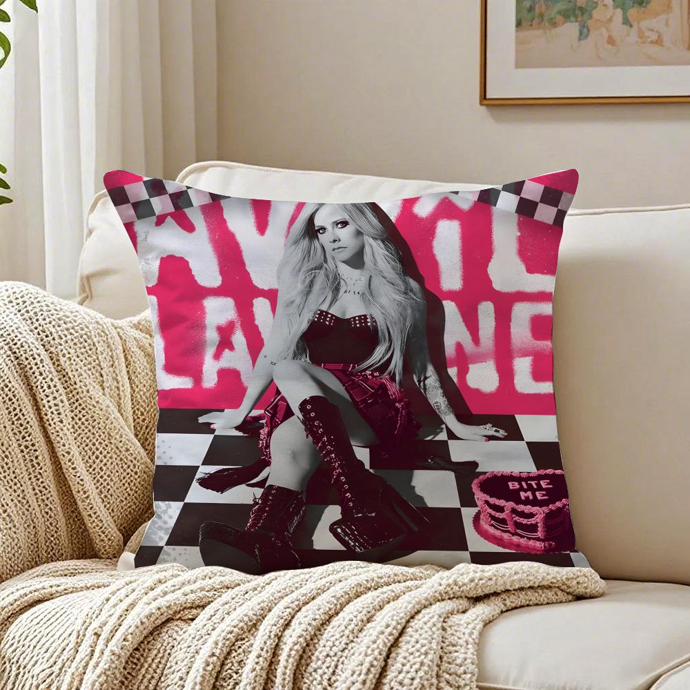 Music PopPunk AAvril LLavigne Cushion Cover Pillowcase Antidustmite Living Room Sofa Decor Cushion Room