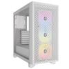 PC Case - CORSAIR - 3000D RGB AIRFLOW - ATX Mid-Tower - 3 AR120 RGB Fans - White