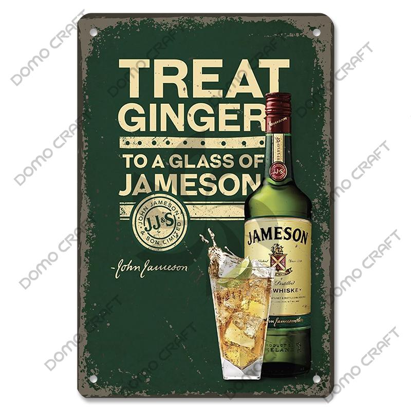Irish Whiskey Poster Vintage Metal Plaque Sign Dublin Stout Metal Tin Plates Wall Decor for Bar Irish Pub Club Home