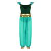 Pantaloni con Strass, Paillettes e Frange per Bambina: Pantaloni Lunghi in Chiffon con Design a Manica Svasata Patchwork, Spacco Laterale e Slip Integrati per Role Play Arabo