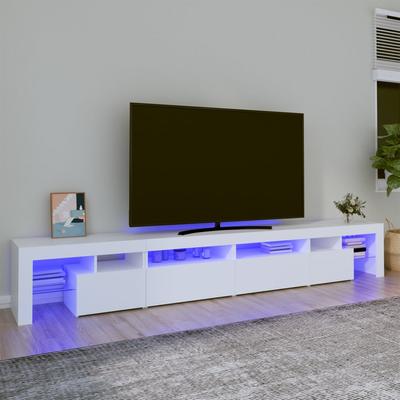 Vidaxl Szafka Pod Tv Z Oświetleniem Led, Biała, 260X36,5X40 Cm