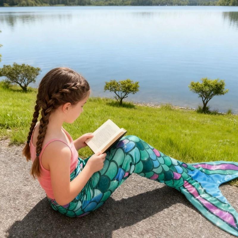 Girl Mermaid Sleeping Bag Flannel Soft Pajamas Mermaid Costume Role-playing Birthday Gift Outdoor Camping Portable Sleeping Bag