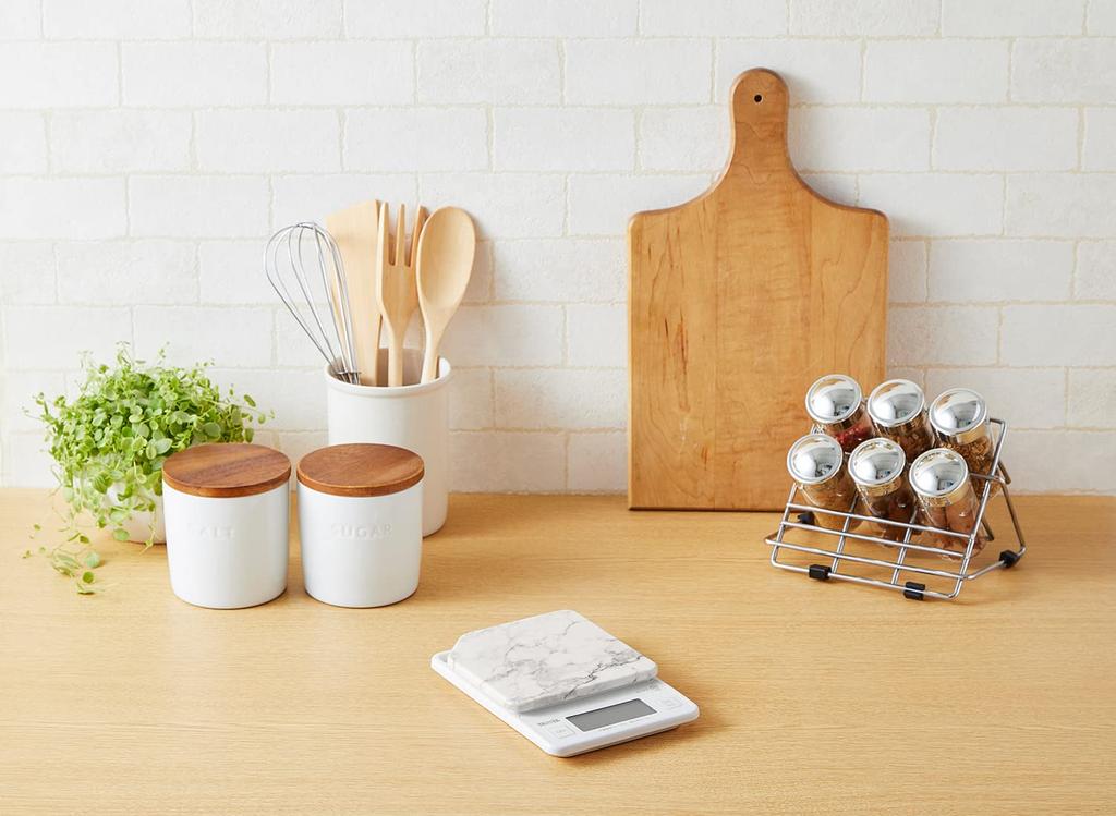 TANITA Balança de Cozinha Balança de Cozinha Cozinhar Digital 2kg 1g Unidades 1 Segundo Inicialização 1 Segundo Medição Branco Pedra SWH Medição Rápida e Precisa