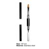 Yousheng Universal Nail Art Pen Easy Use Stainless Steel Dual Ended 2 in 1 Gel Nail Brush for Home