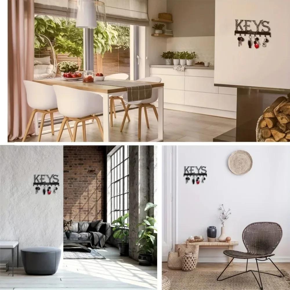 1шт металлический настенный плавающий держатель для ключей крючок: Универсальная стойка — фото 5