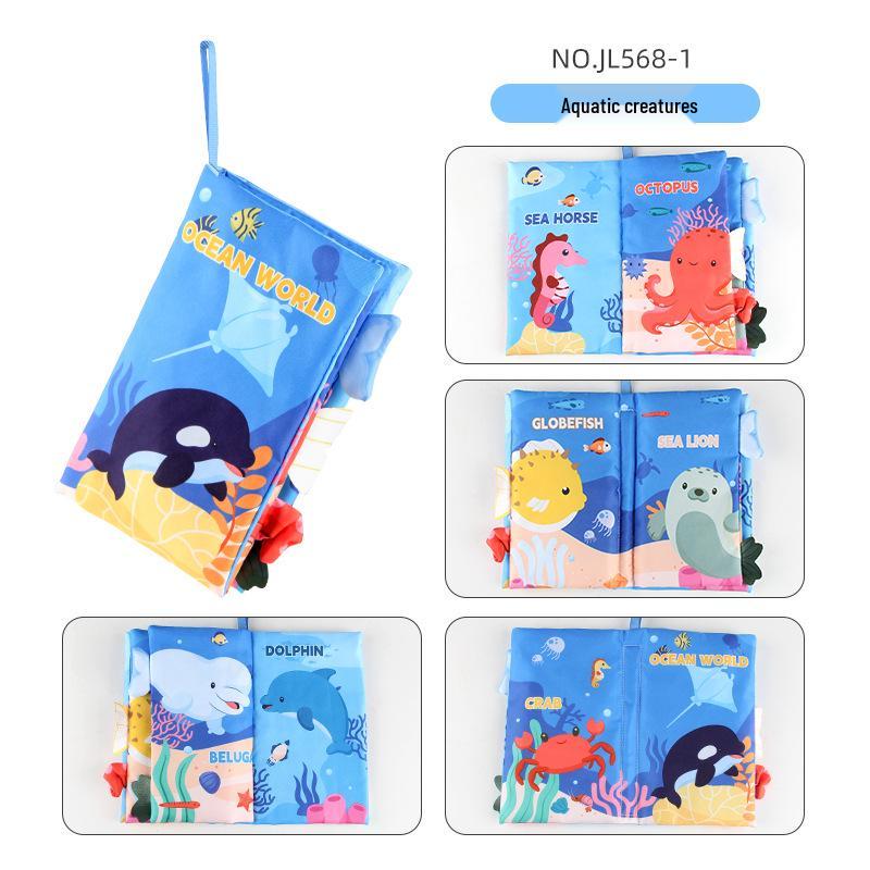 Cartea de pânză senzorială pentru bebeluși: Temă Ocean & Pădure