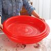 Festive Red Round Plastic Drying Sieve for Household Use