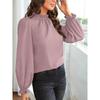 Women's Fashion Casual Spring Fall Solid Color Print Long Sleeve O-Neck Blouses & Shirts