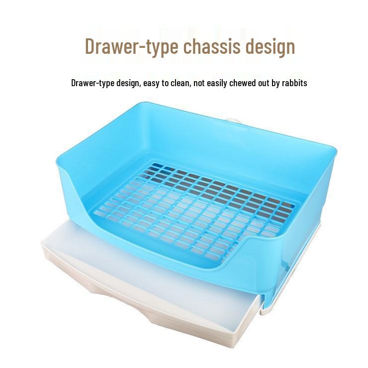 Raised Anti-Splash Triangle Pet Toilet for Rabbits, Guinea Pigs, and Chinchillas – Small and Large Sizes Available