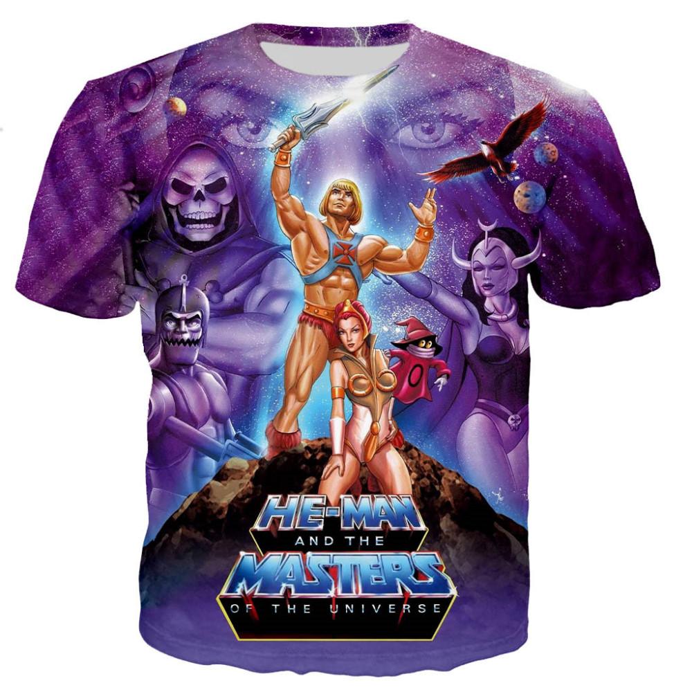T-shirts He Man et les Maîtres de l'Univers, imprimés en 3D, style streetwear, pour hommes et femmes, surdimensionnés, pour enfants