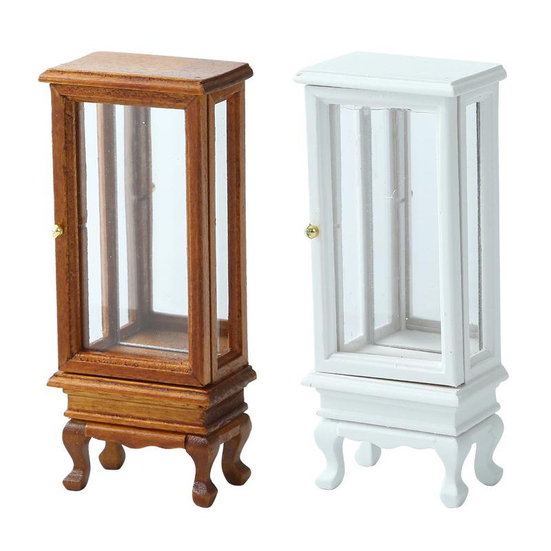 1/12 Dollhouse Simulation Glass Cabinet Cupboard Model Dollhouse Miniature Storage Cabinet Furniture Living Room Decor Toy