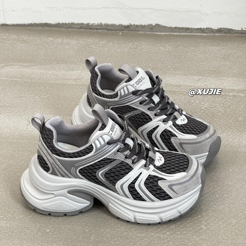 Small Thick-soled Leather Dad Shoes for Women's Summer New Casual Fashion Versatile Height Increase Sports Breathability