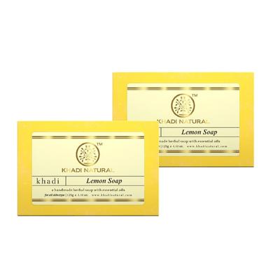 Herbal Lemon Soap Bar For Refreshing Clean Feel Gentle Daily Bath Bar Helps Remove Dirt And Leaves Skin Soft 125 G X Pack Of 2