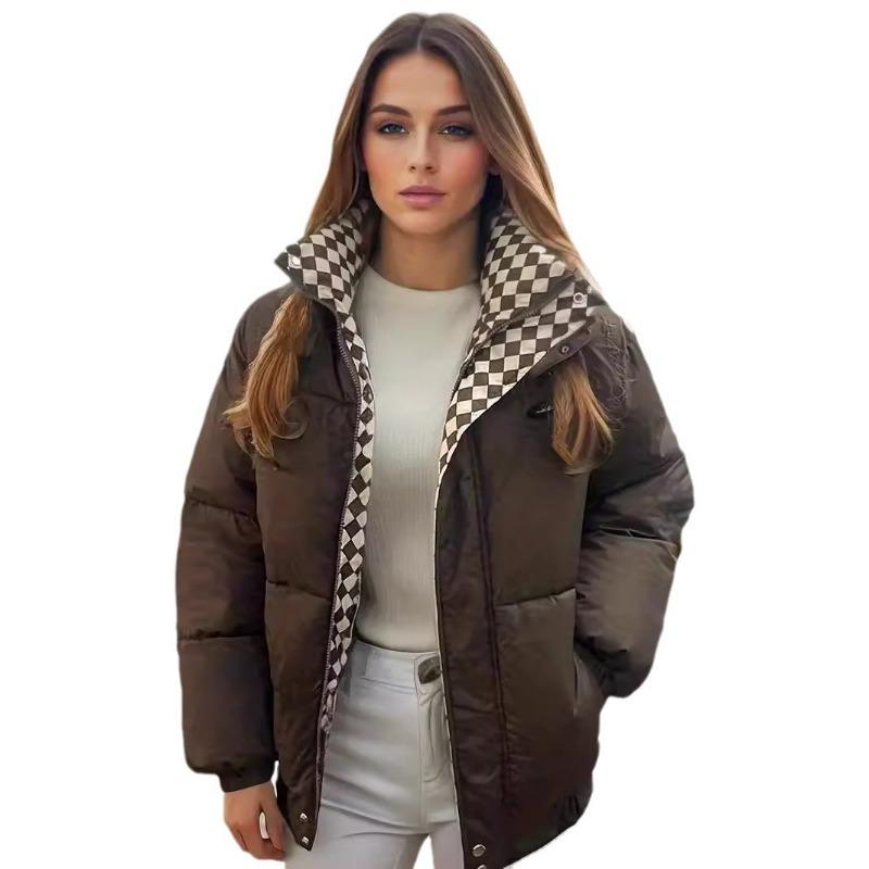 Winter Women Thicken Warm Parka Stand Collar Zipper Female Outerwear Loose Padded Coats Lady Solid Color Down Cotton Jackets