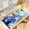Anime Lauma Mauspads XXL Groß Rutschfest Gaming Schreibtischmatte Laptop Tastaturablage Büro PC Genshin Impact HD Druck Schwarz