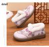 Mocasines de Invierno Forrados de Piel para Mujer Mocasines de Plataforma Peludos Bordados Zapatos Mocasines Gruesos Cálidos de Felpa Cómodos Antideslizantes de Punta Redonda