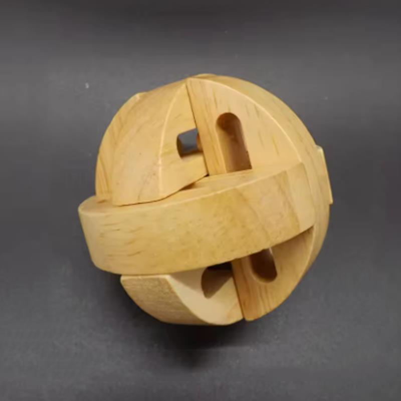Magic Ball Wooden Brain Teasers Puzzle Unlocking Toys Assembly & Disentanglement Mind Games For Kids Adults IQ Test Challenge