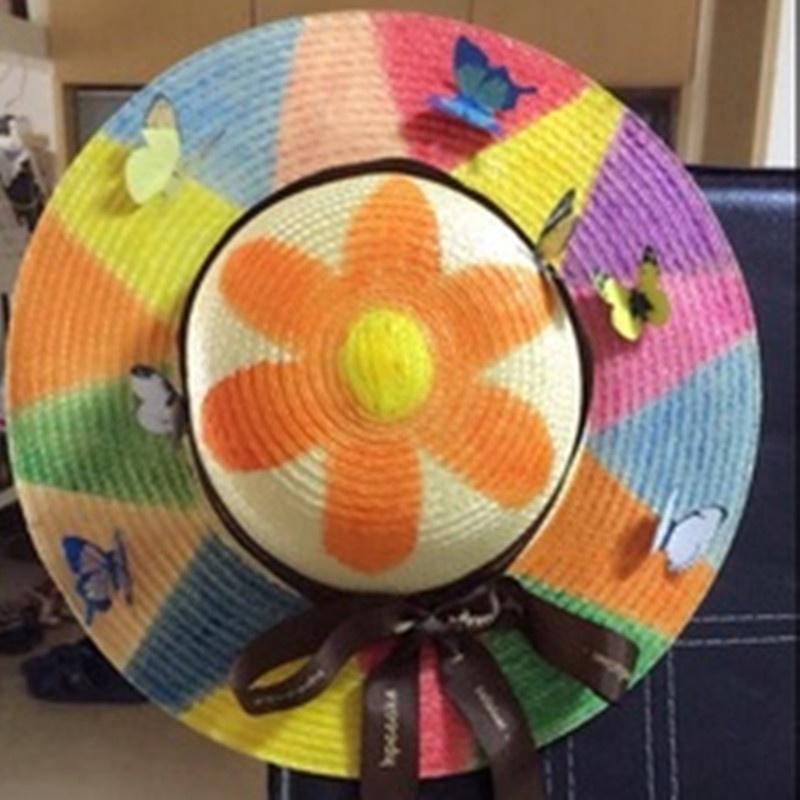 DIY Painting Straw Hat Creative Decoration Art Materials Children Painting Graffiti