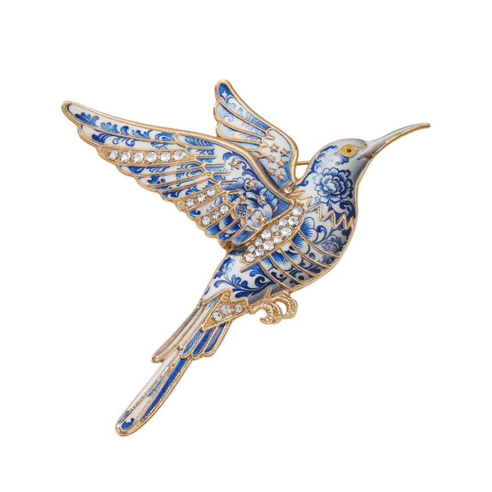 Blue-and-White Porcelain Pattern Blue and White Porcelain Brooch  Celebration Day Style 10