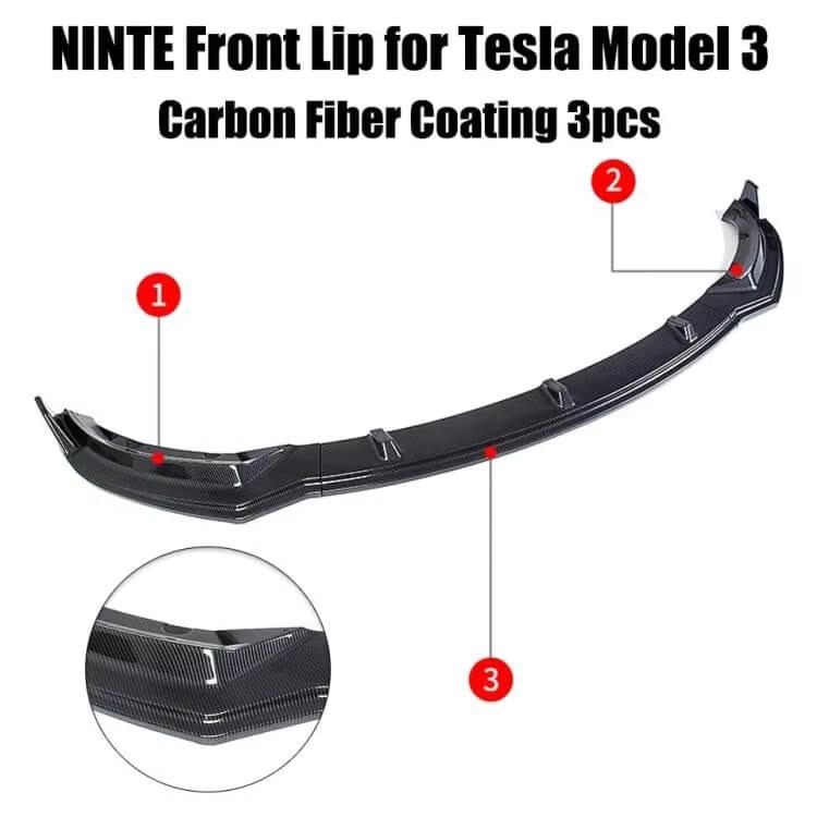 Tesla Model 3 Koolstofvezel Voorlip Kit