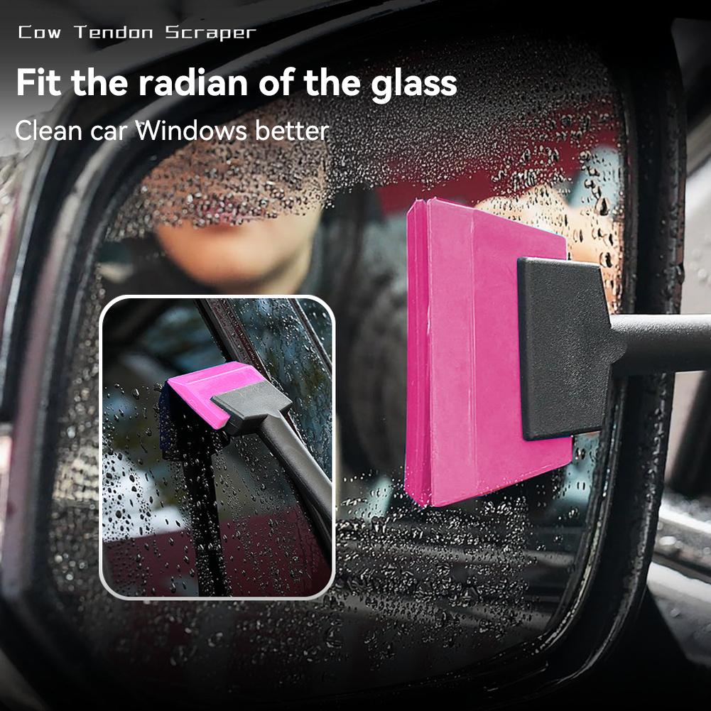 Car Corner Windshield Window Tint Mirror Squeegee Rubber Blade Scraper Handheld Cleaning Tool