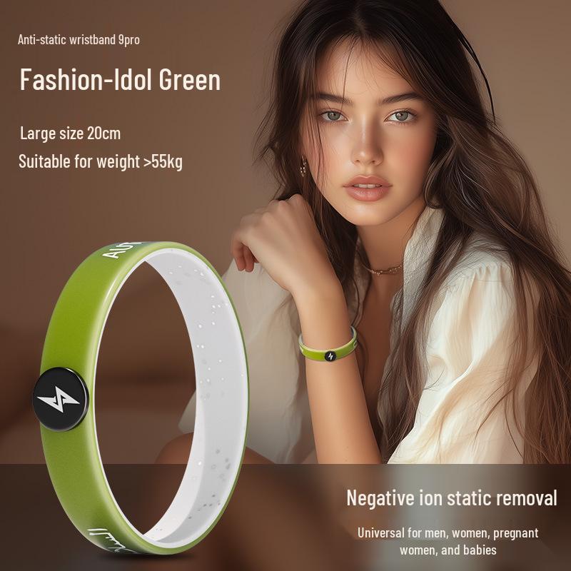 Wireless Anti-Static Silicone Bracelet: Fashionable Negative Ion Wristband for Men and Women