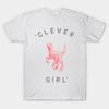 Men Black Print T-shirt Clever Girl No-Cut Transfer Paper Print Cotton Tshirt