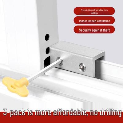 Child Safety Lock for Sliding Windows and Doors - Aluminum Alloy Anti-theft Latch