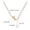 Vintage Elegant  Pearl Necklace for Women Tassel  Butterfly Pendant Alloy Choker Collarbone Chain Retro Summer Jewelry Gift