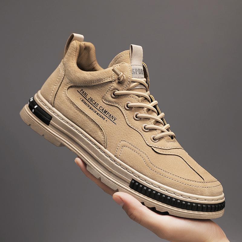 

Мужские повседневные летние кроссовки, уличные платформенные ботинки для хайкинга, модные роскошные кожаные лоферы, теннисные ботильоны, плоские кроссовки 2025 39 хаки