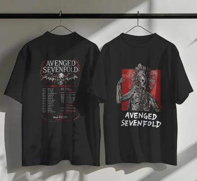 Maglietta Avenged Sevenfold World Tour 2026, Maglietta Retro Metal Band, T-shirt Grafica Anni '90 Y2K