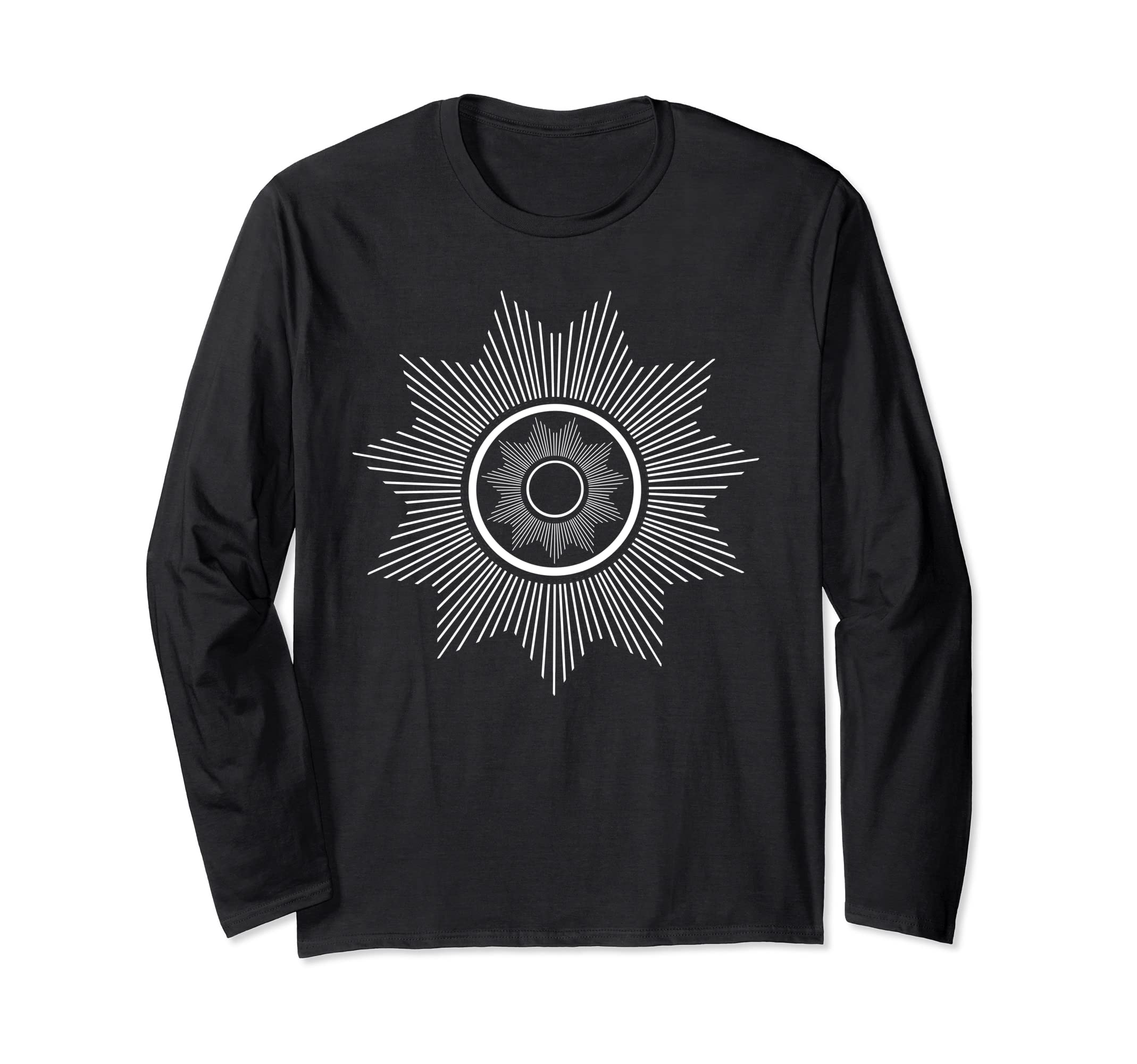

Beam Geometric Design Graphic Long Sleeve - - T-Shirt чорний