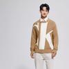 Calvin Klein Letter Jacquard Crew Neck Sweater Men sweater Khaki 40JM331-HMS