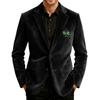 Jachetă Cardigan cu Buzunar din Catifea Imprimată pentru Bărbați Costum Casual pentru Bărbați